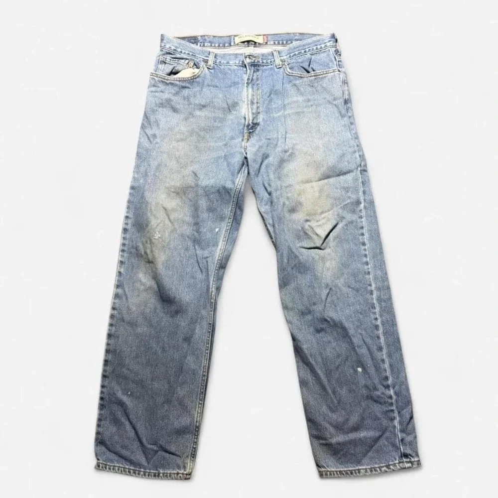 Vintage Levi 550 Relaxed Fit Light Wash Distressed Jean‎ Skater Size 36x32